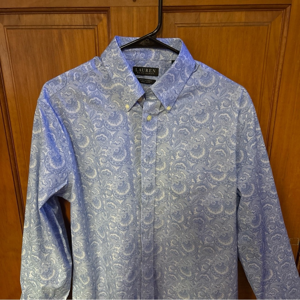 Ralph Lauren Black Label Shirt Mens M 15 1/2 Blue Long Sleeve 32/33 button up